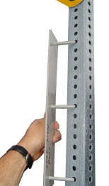 Installation of reflective sign post panel on a post, remove nuts to insert